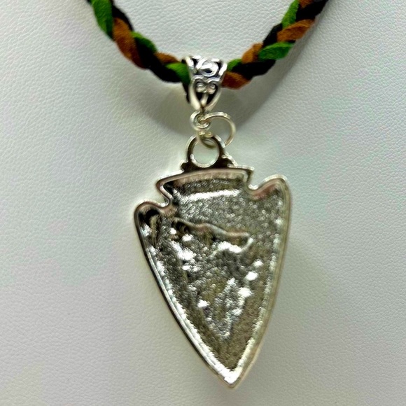 Handmade Braided Suede Wolf Arrowhead Pendant Necklace! - Picture 5 of 5